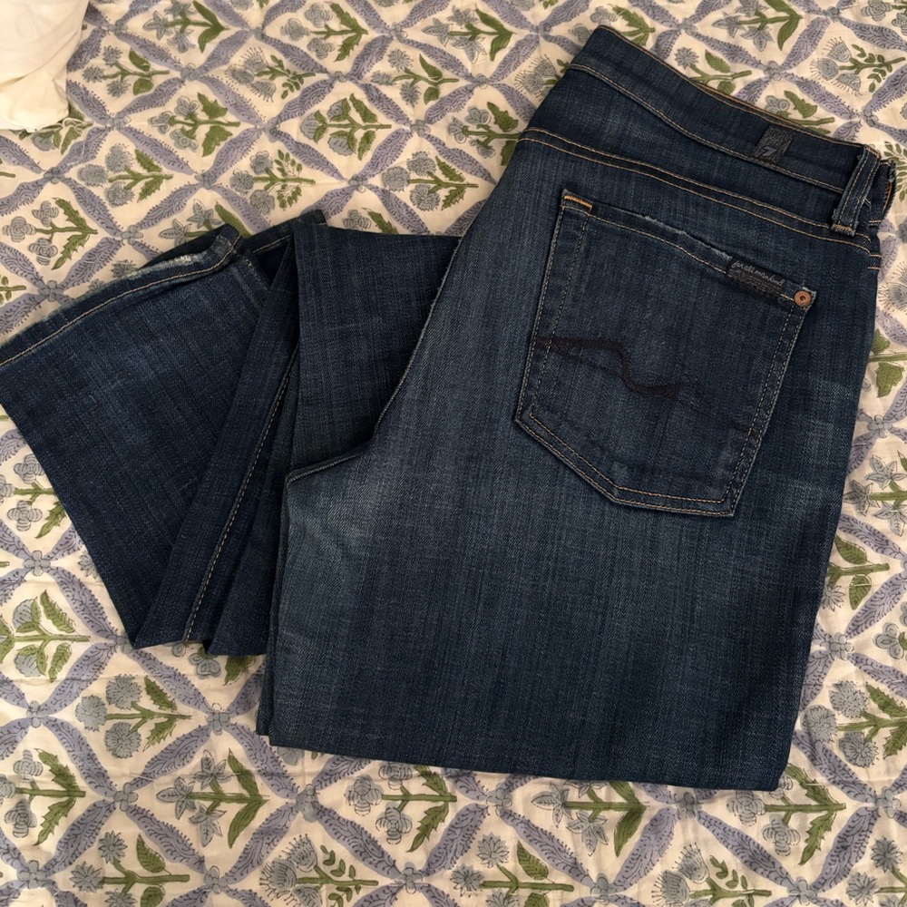 7 For All Mankind Blue Flare & Wide Leg Jeans